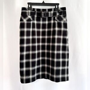 DALIA COLLECTION Vintage Checked Pencil Skirt